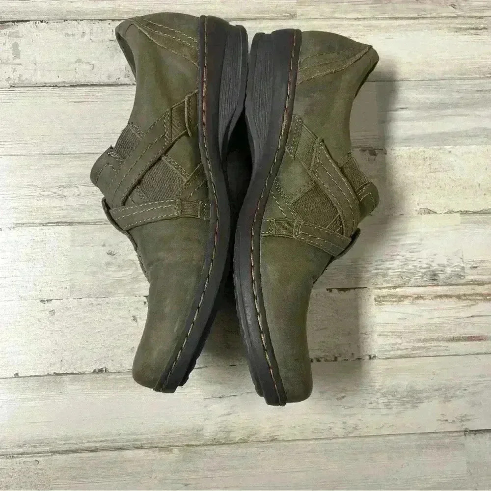 Clarks Womens Ideo Chilly Loafer Shoes Green Low Top Leather Slip Ons 9N - Picture 8 of 9